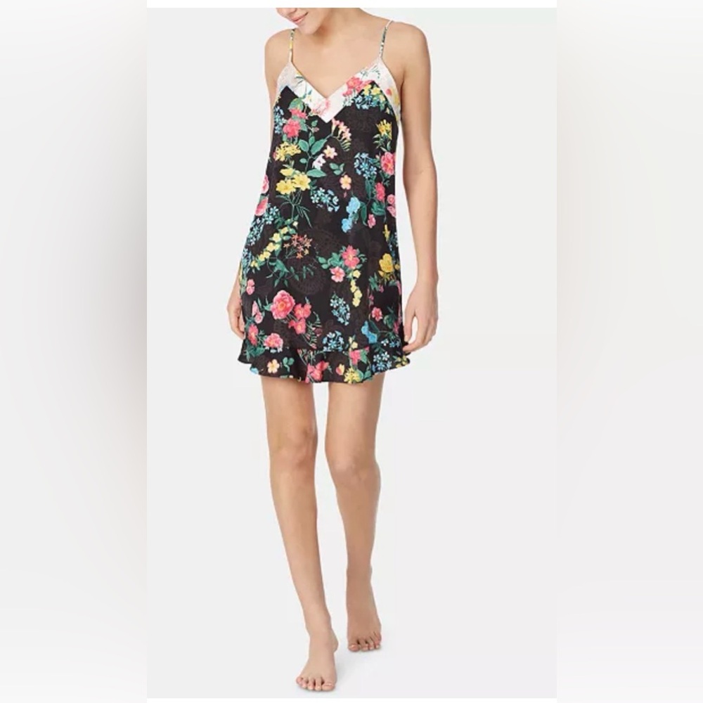 Betsey Johnson VTG Dress 
Floral-Print Chemise Nightgown SZ MED